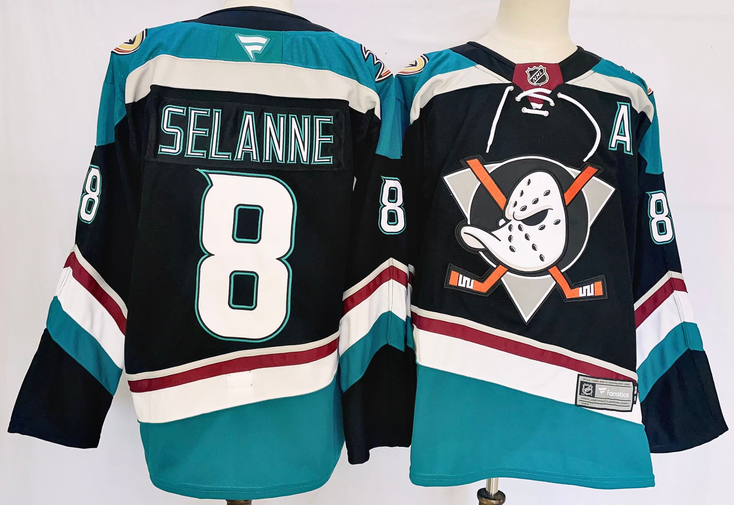 Men Anaheim Ducks #8 Selanne Black 2025 Home Premier Player NHL Jersey